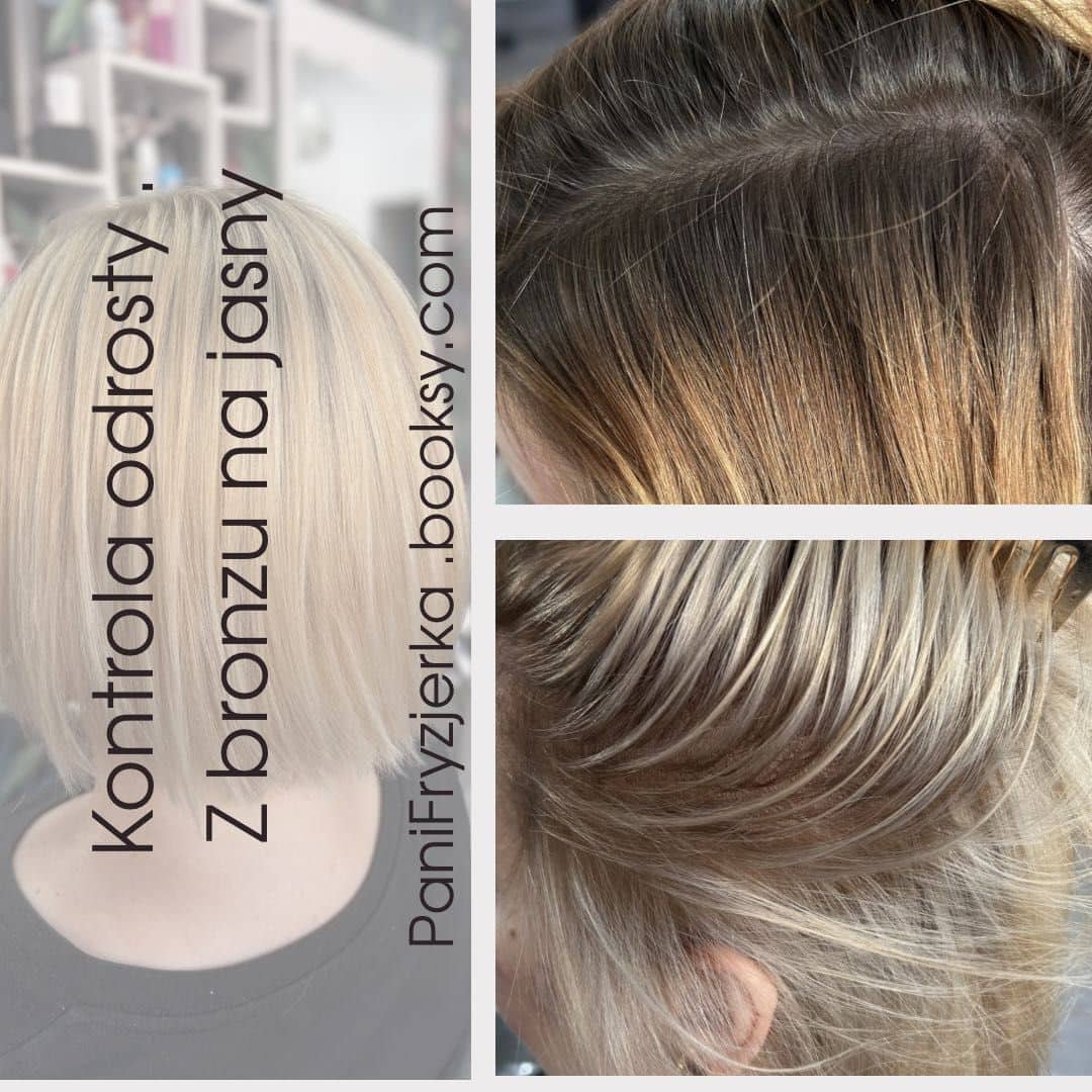 Kontrola odrostu przy przejściu z brązu na jasny blond